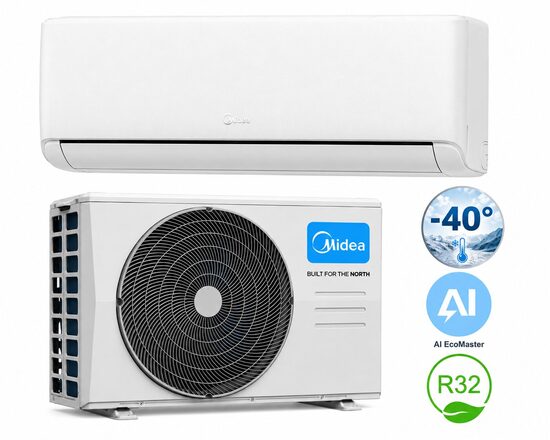 Midea Raynor siltumsūknis gaiss-gaiss 3.5/4.2kW (EX-12RE1N-I / EXH-12RE1N-O), balts